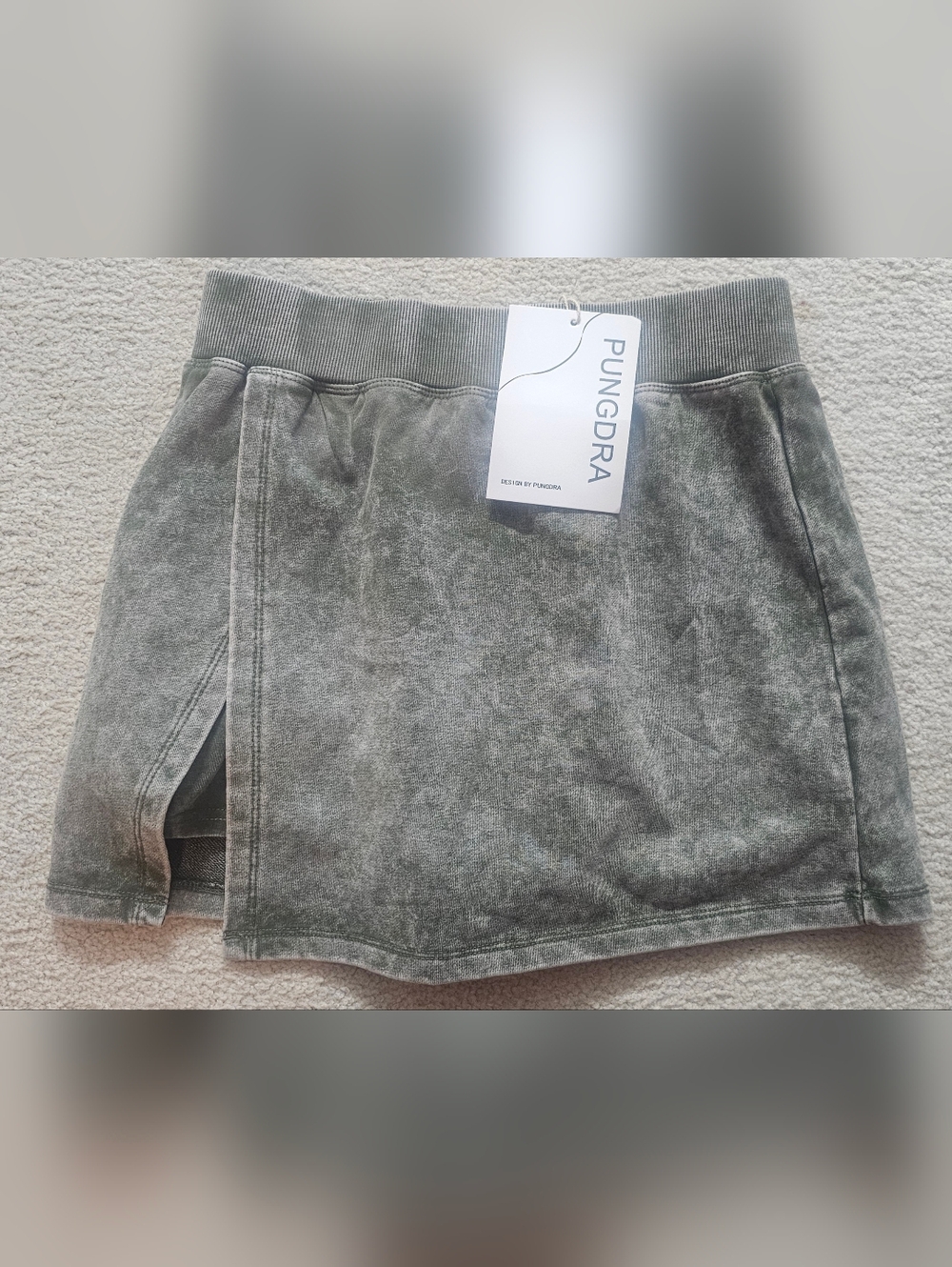 NWT..Pungdra branded gray/olive washed skort features a high-waisted design Med - Picture 5 of 10
